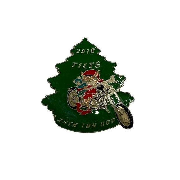 2012 Tilts 24th Annual Toy Run Biker Santa Motorcycle Rider Rally Holiday Lapel - Picture 1 of 4
